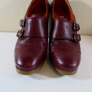 - A pair of  Maroonish Brown OL' Autre Chose 4"  square heels Vero Cuoio  …